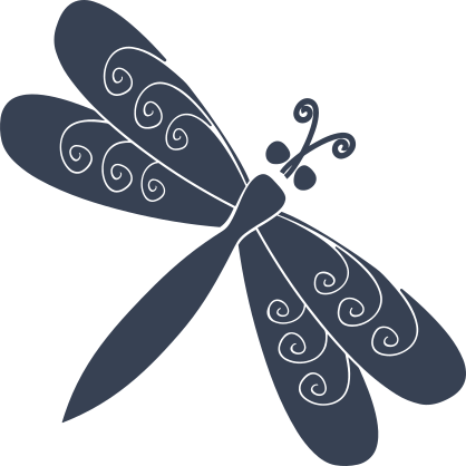 Dragonfly With Swirls On Wings Sticker