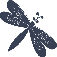 Dragonfly With Swirls On Wings Sticker