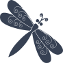 Dragonfly With Swirls On Wings Sticker