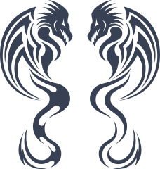 Dragons Facing Each Other Sticker