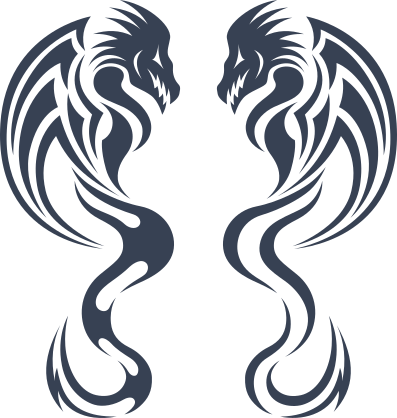 Dragons Facing Each Other Sticker