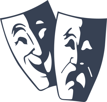 Drama Happy And Sad Theater Masks Sticker