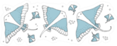 Drawing - Funny Stingrays Sticker