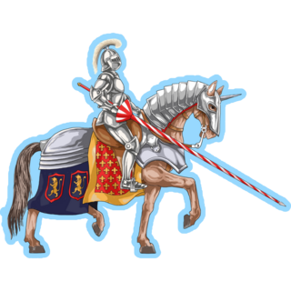 Drawing Knight Horseback Sticker