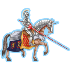 Drawing Knight Horseback Sticker