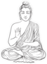 Drawing Of A Buddha Statue Sticker