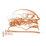 Drawing Of A Burger, Delicious Fast Food Sticker