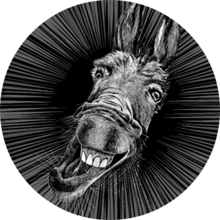 Drawing Of A Crazy Donkey Sticker