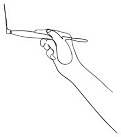 Drawing Of A Hand With A Brush Painting Sticker