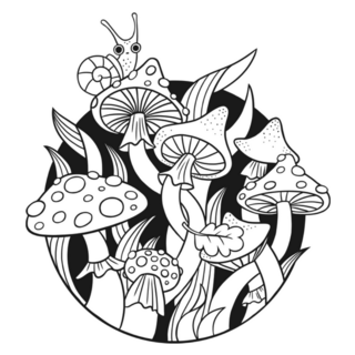 Drawing Of Forest Poisonous Mushrooms Cool Sticker