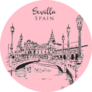Drawing Of La Plaza De Espana In Seville, Spain Sticker