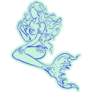 Drawing Of Mermaid On Green Sticker