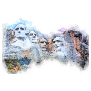 Drawing Of Mount Rushmore In South Dakota Sticker