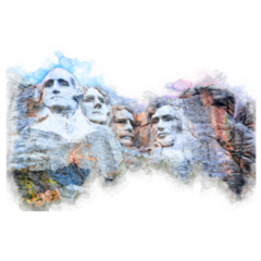 Drawing Of Mount Rushmore In South Dakota Sticker