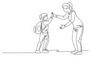Drawing Of Teacher Giving High Five To Student Sticker