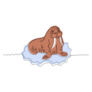 Drawing Of Walrus On Ice Sticker