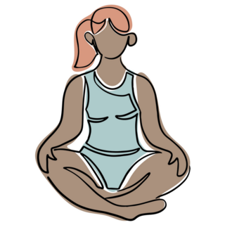 Drawing Of Woman In Yoga Pose Sticker