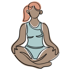 Drawing Of Woman In Yoga Pose Sticker