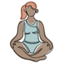 Drawing Of Woman In Yoga Pose Sticker