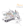 Drawing Sketch Illustration Of Atrani, South-western Italy Sticker