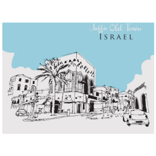Drawing Sketch Of Jaffa Old Town, Israel Sticker