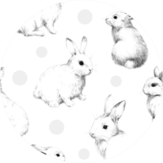 Drawing With Rabbits Pattern Sticker
