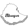 Drawn Ethiopia Map Sticker