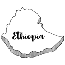 Drawn Ethiopia Map Sticker