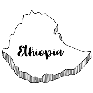 Drawn Ethiopia Map Sticker