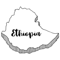 Drawn Ethiopia Map Sticker