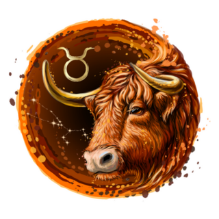 Drawn Image Of The Zodiac Taurus Watercolor Sticker