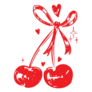 Drawn Red Cherry Sticker