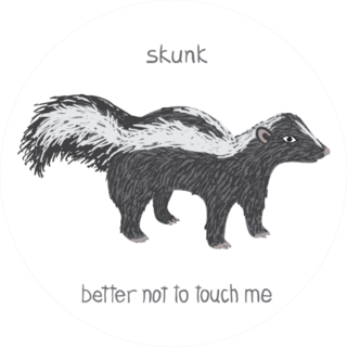 Drawn Skunk You Better Not Touch Me Sticker