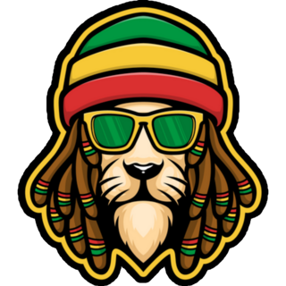 Dreadlock Rasta Lion Mascot Jamaica Sticker