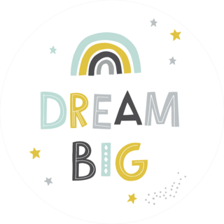 Dream Big Rainbow and Stars Sticker