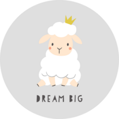 Dream Big Sheep Cartoon Sticker