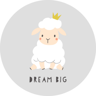 Dream Big Sheep Cartoon Sticker