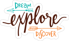 Dream Explore Discover Sticker