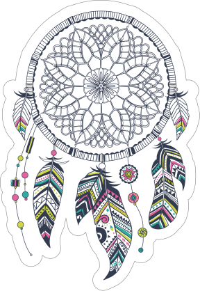 Dreamcatcher with Colorful Feathers Boho Sticker
