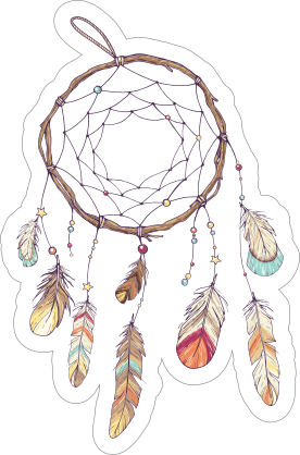 Dreamcatcher with Feathers Boho Sticker