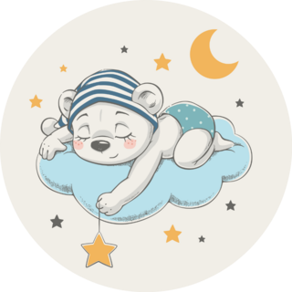 Dreaming Baby Bear Sticker