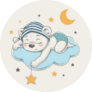 Dreaming Baby Bear Sticker