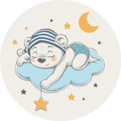 Dreaming Baby Bear Sticker