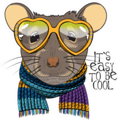 Dressed Rat Its Easy To Be Cool Sticker