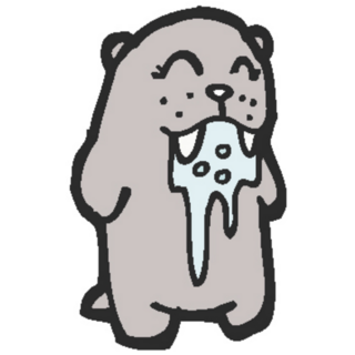 Dribbling Walrus Cartoon Sticker