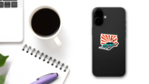 Drift Car Sunburst Sticker on a Phone (New) example