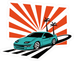 Drift Car Sunburst Sticker