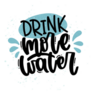 Drink More Water Illustrated Typography Sticker