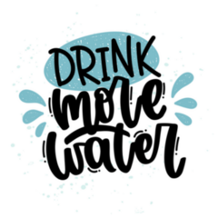 Drink More Water Illustrated Typography Sticker