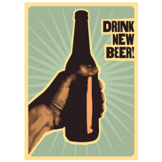 Drink New Beer! Typographic Sticker